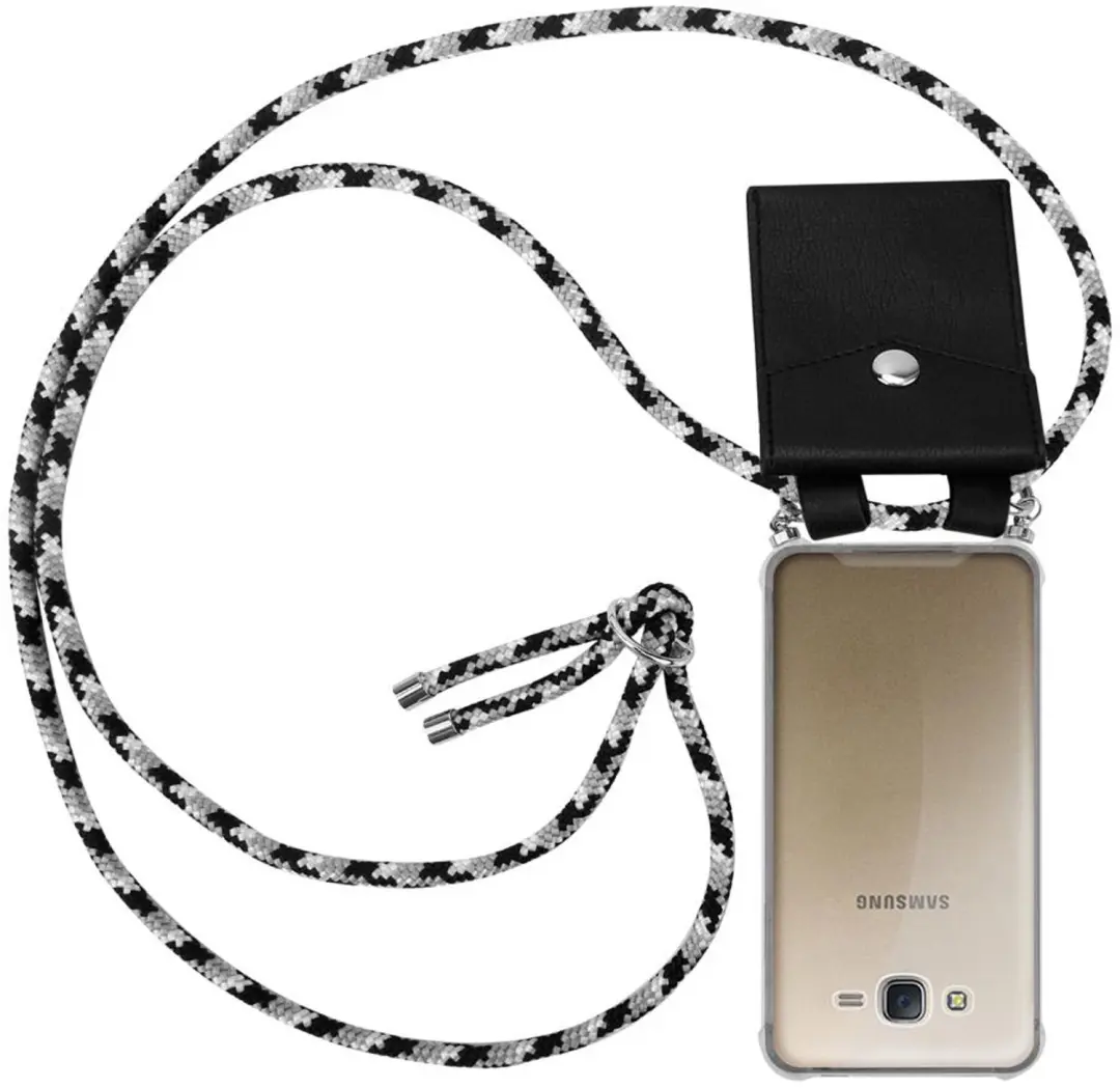 Cadorabo Hoesje geschikt voor Samsung Galaxy J7 2015 in ZWARTE CAMOUFLAGE