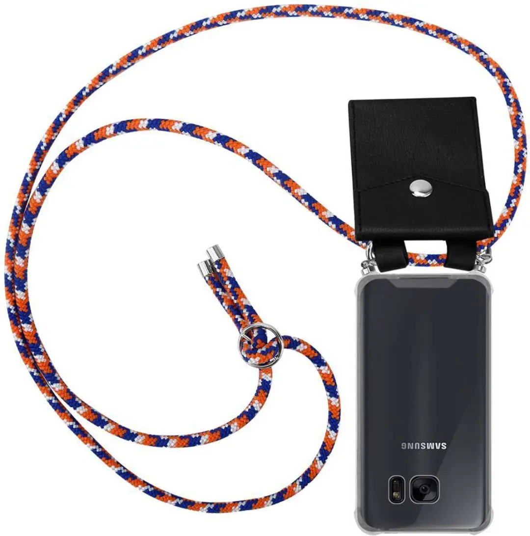 Cadorabo Hoesje geschikt voor Samsung Galaxy S7 in ORANJE BLAUW WIT