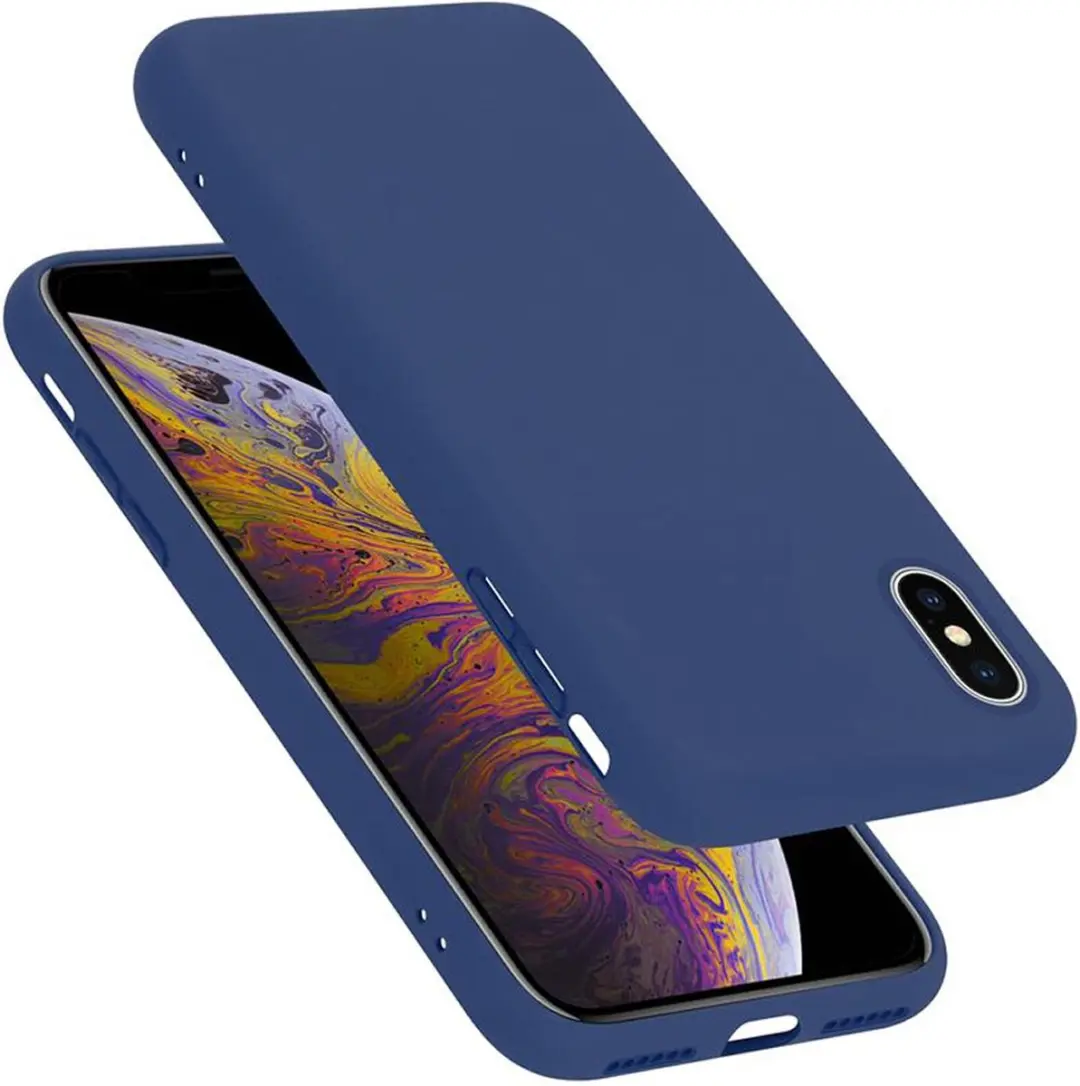 Cadorabo Hoesje geschikt voor Apple iPhone X / XS in LIQUID BLAUW