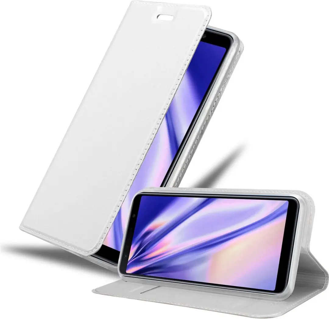 Cadorabo Hoesje geschikt voor Samsung Galaxy A7 2018 in CLASSY ZILVER