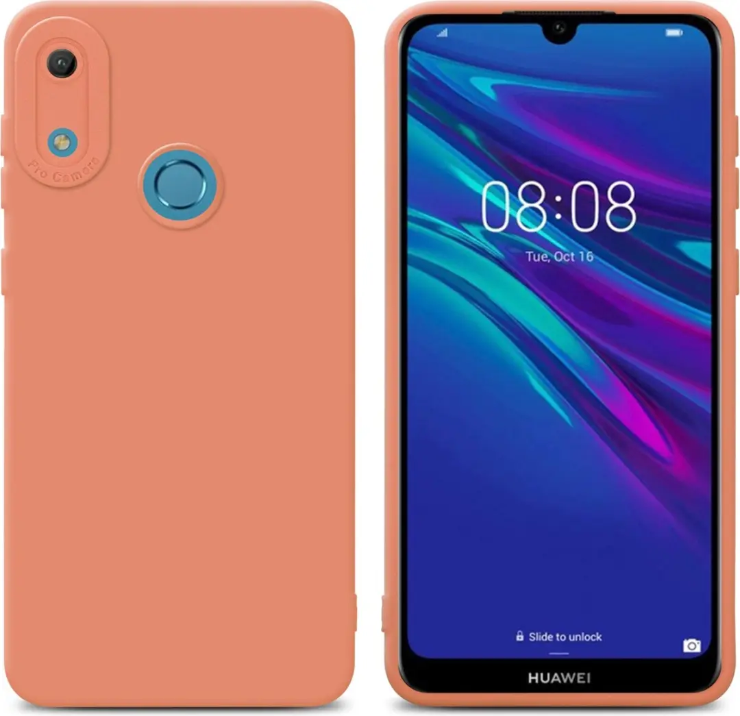 Cadorabo Hoesje geschikt voor Huawei Y6 2019 in FLUID LICHT ORANJE