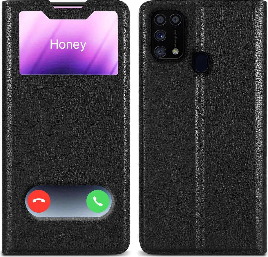 Cadorabo Hoesje geschikt voor Samsung Galaxy M31 in KOMEET ZWART