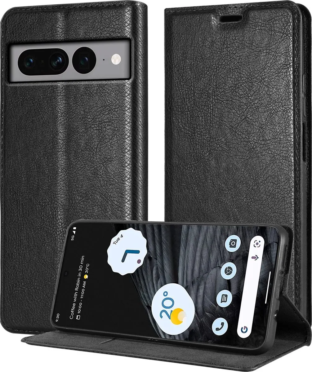 Cadorabo Hoesje geschikt voor Google PIXEL 7 PRO in ZWARTE NACHT