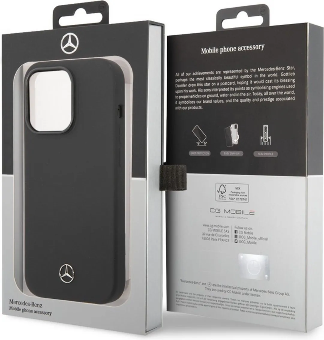 Mercedes-Benz Silicone Back Case iPhone 14 Pro Max - Zwart - 3666339083663