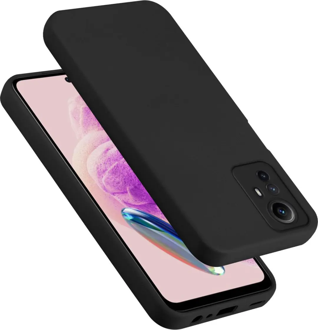 Cadorabo Hoesje geschikt voor Redmi Note 12S in LIQUID ZWART