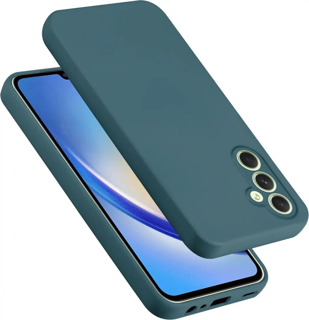 Cadorabo Hoesje geschikt voor Samsung Galaxy A34 5G in LIQUID GROEN