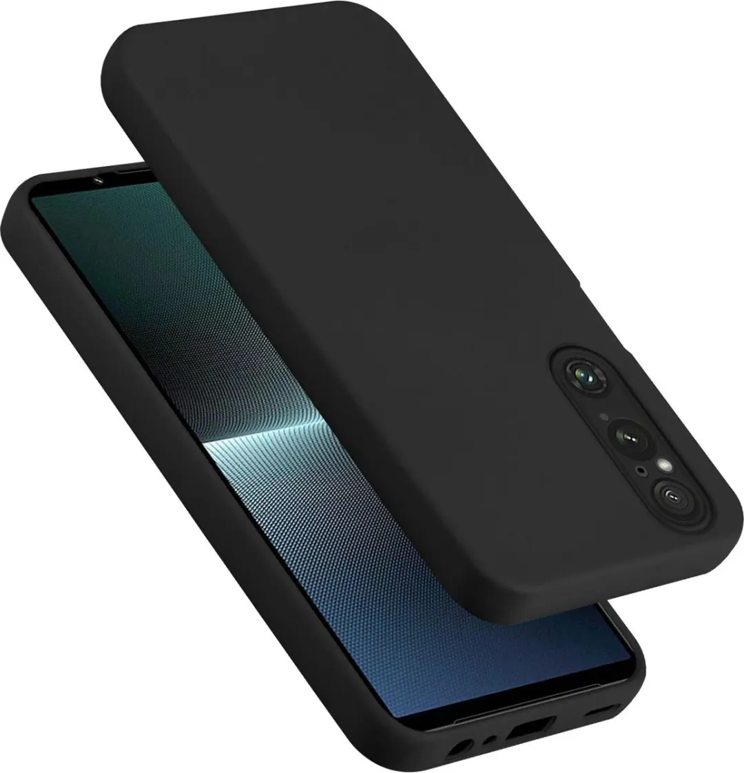 Cadorabo Hoesje geschikt voor Sony Xperia 1 V in LIQUID ZWART