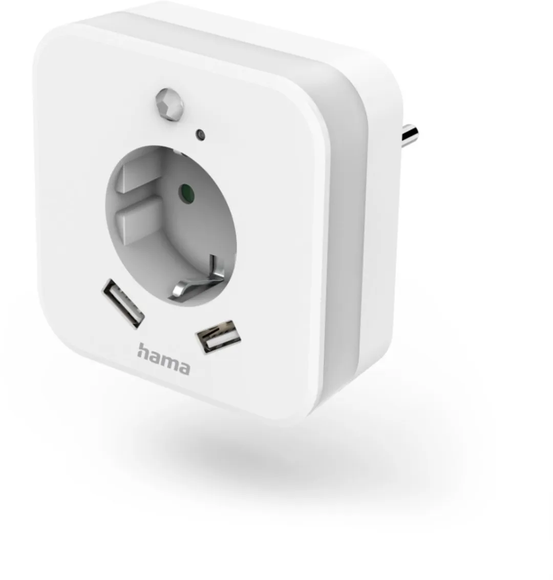 Hama Led-nachtlampje Stopcontact 2 USB-uitgangen Bewegings- en lichtsensor