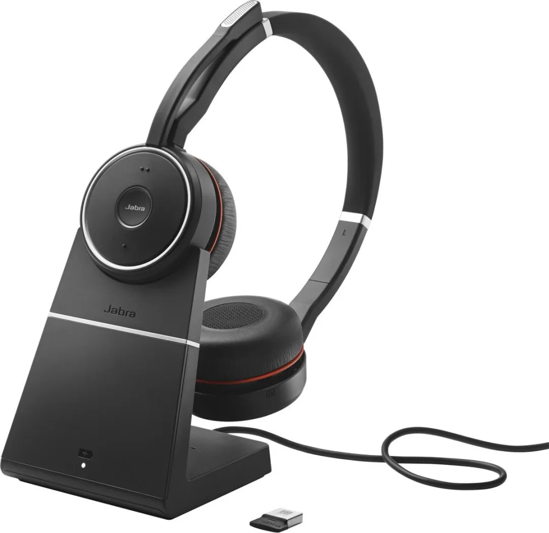 Jabra Evolve 75 UC Stereo Bluetooth Headset met laadstation