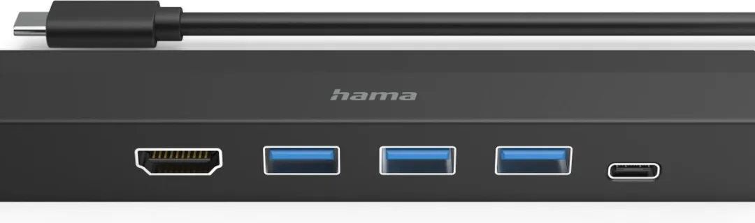 Hama USB 3.2 Gen 1-hub 6 poorten Met snellaadpoort, Met USB-C stekker, Ultra HD-geschikt Zwart