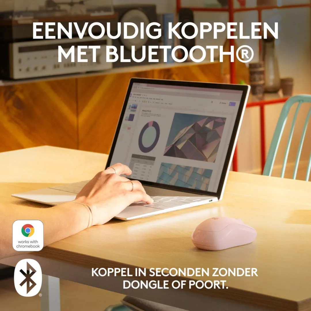 Logitech M240 Draadloze Muis - Bluetooth - Roze