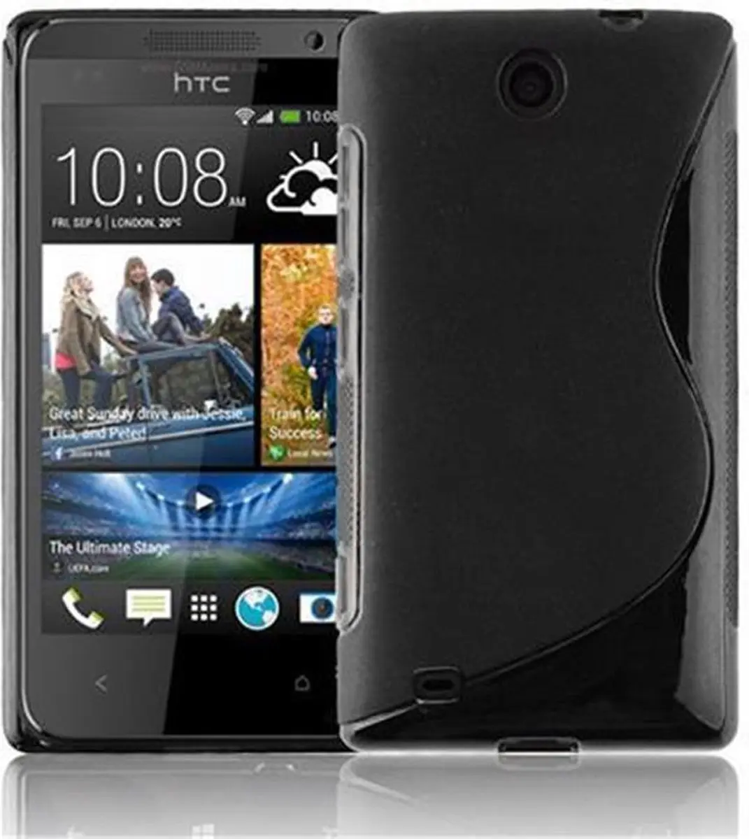 Cadorabo Hoesje geschikt voor HTC Desire 300 in ZWARTE OXIDE