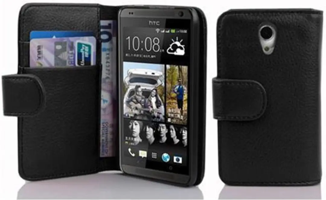 Cadorabo Hoesje geschikt voor HTC Desire 700 in ZWARTE OXIDE