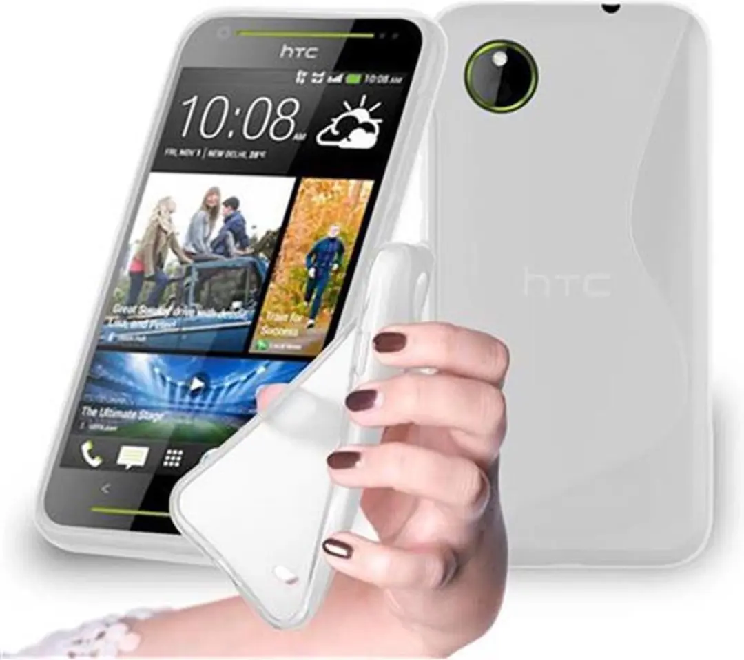 Cadorabo Hoesje geschikt voor HTC Desire 700 in SEMI-TRANSPARANT