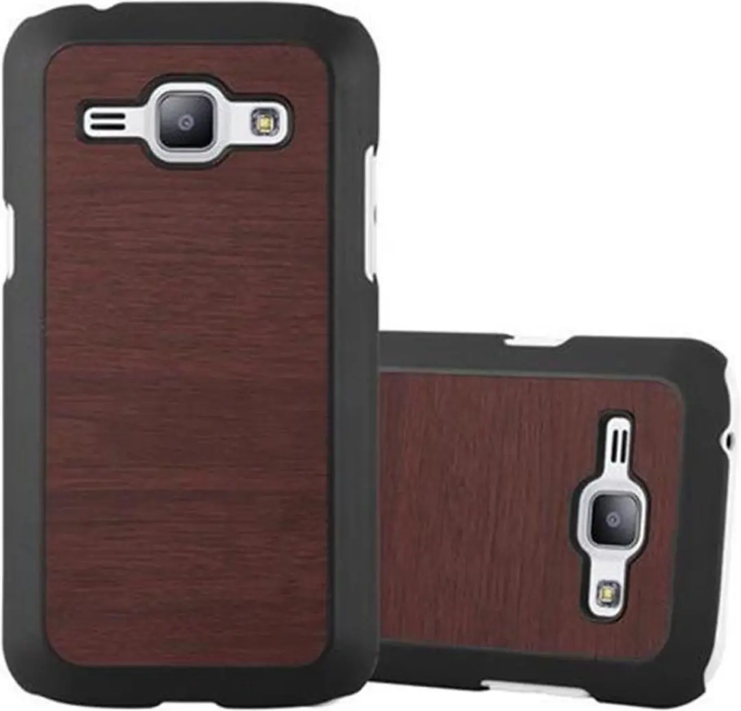 Cadorabo Hoesje geschikt voor Samsung Galaxy J1 2015 in WOODY KOFFIE