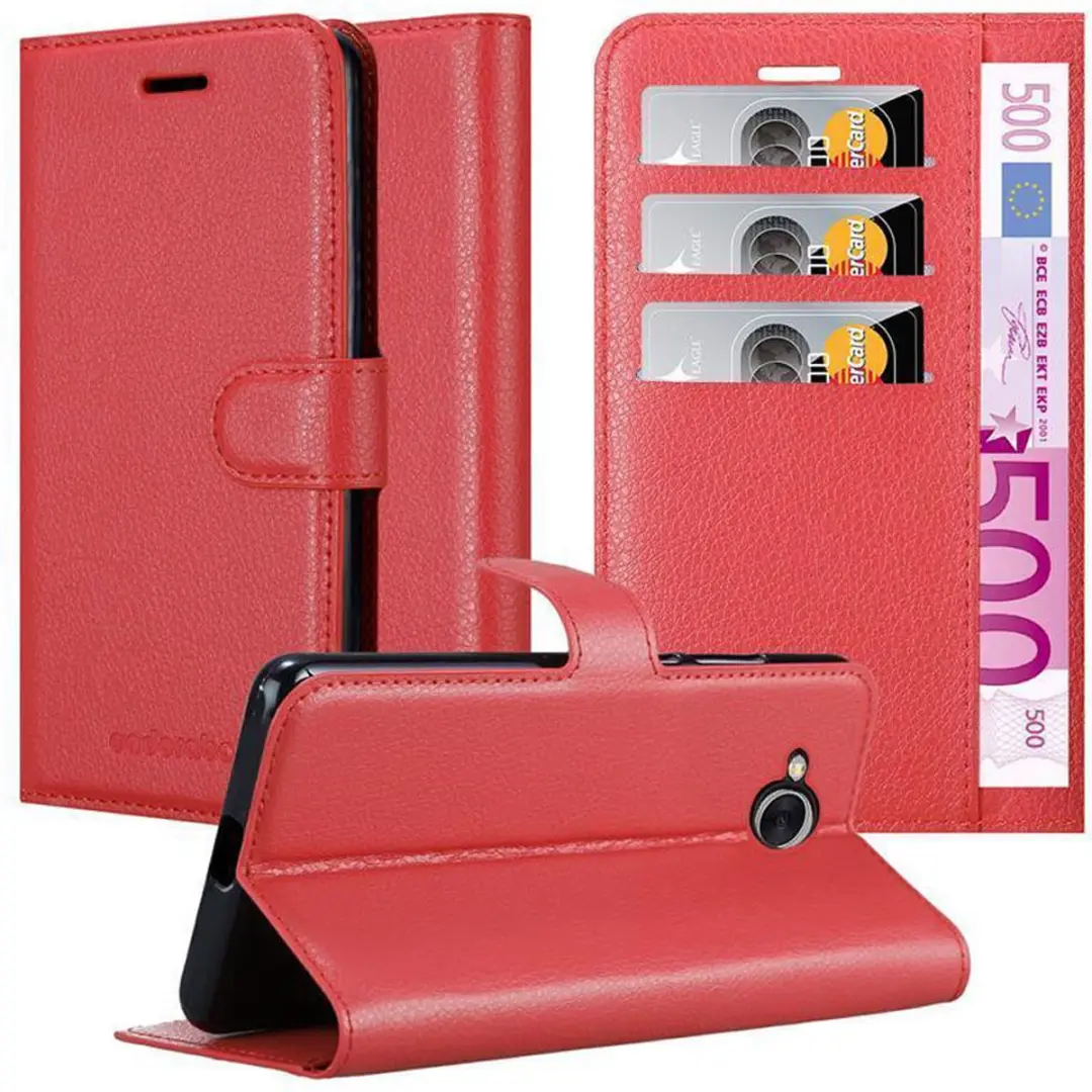Cadorabo Hoesje geschikt voor Huawei Y5 2017 / Y6 2017 in KARMIJN ROOD