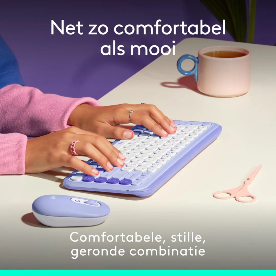 Logitech POP Icon Combo Toetsenbord & Muis - Lila