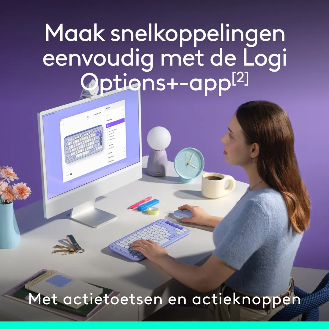 Logitech POP Icon Combo Toetsenbord & Muis - Lila