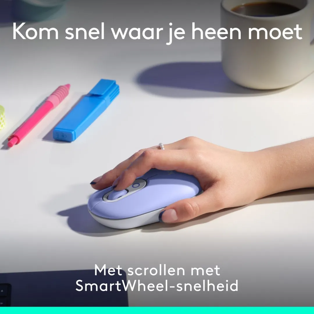 Logitech POP Icon Combo Toetsenbord & Muis - Lila - afbeelding 6 van 6