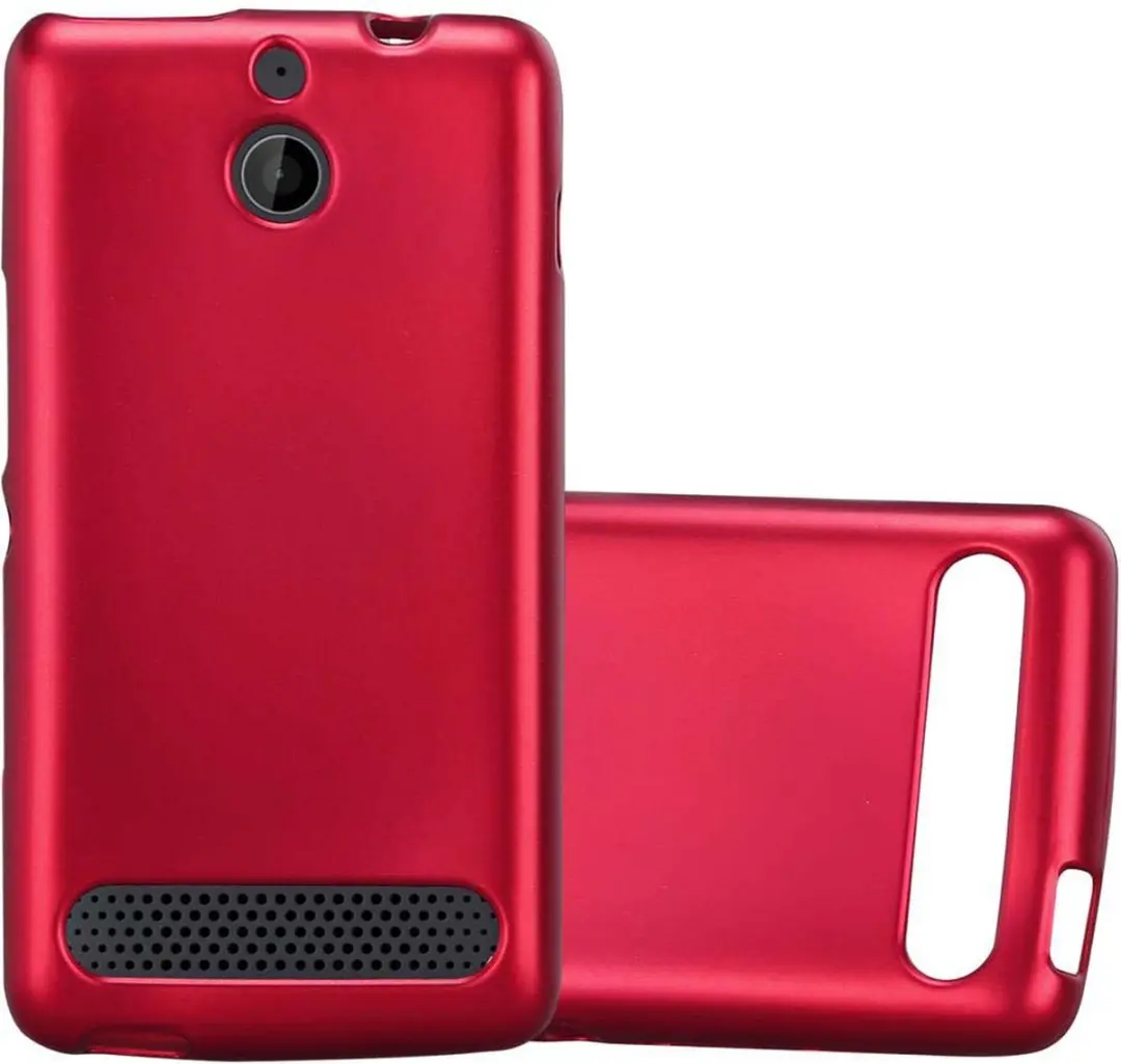 Cadorabo Hoesje geschikt voor Sony Xperia E1 in METALLIC ROOD
