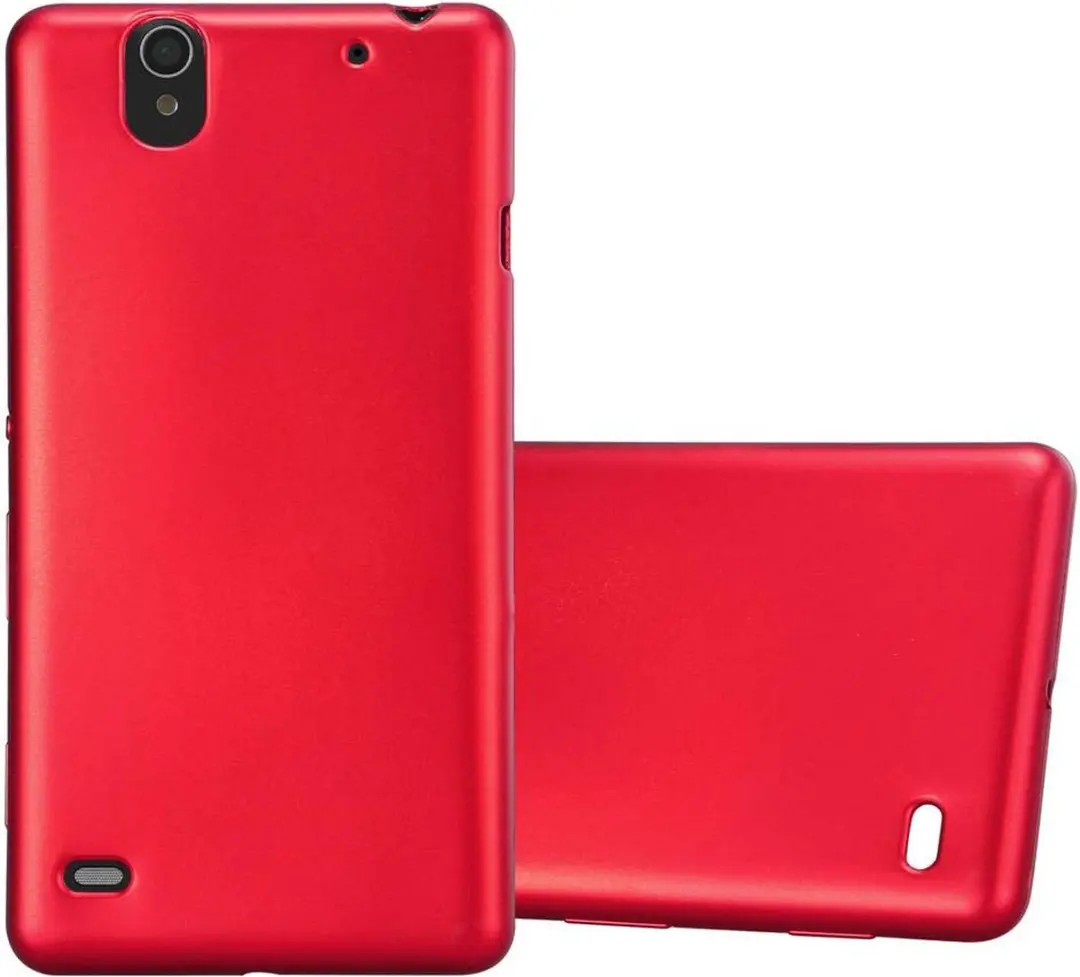 Cadorabo Hoesje geschikt voor Sony Xperia C4 in METALLIC ROOD