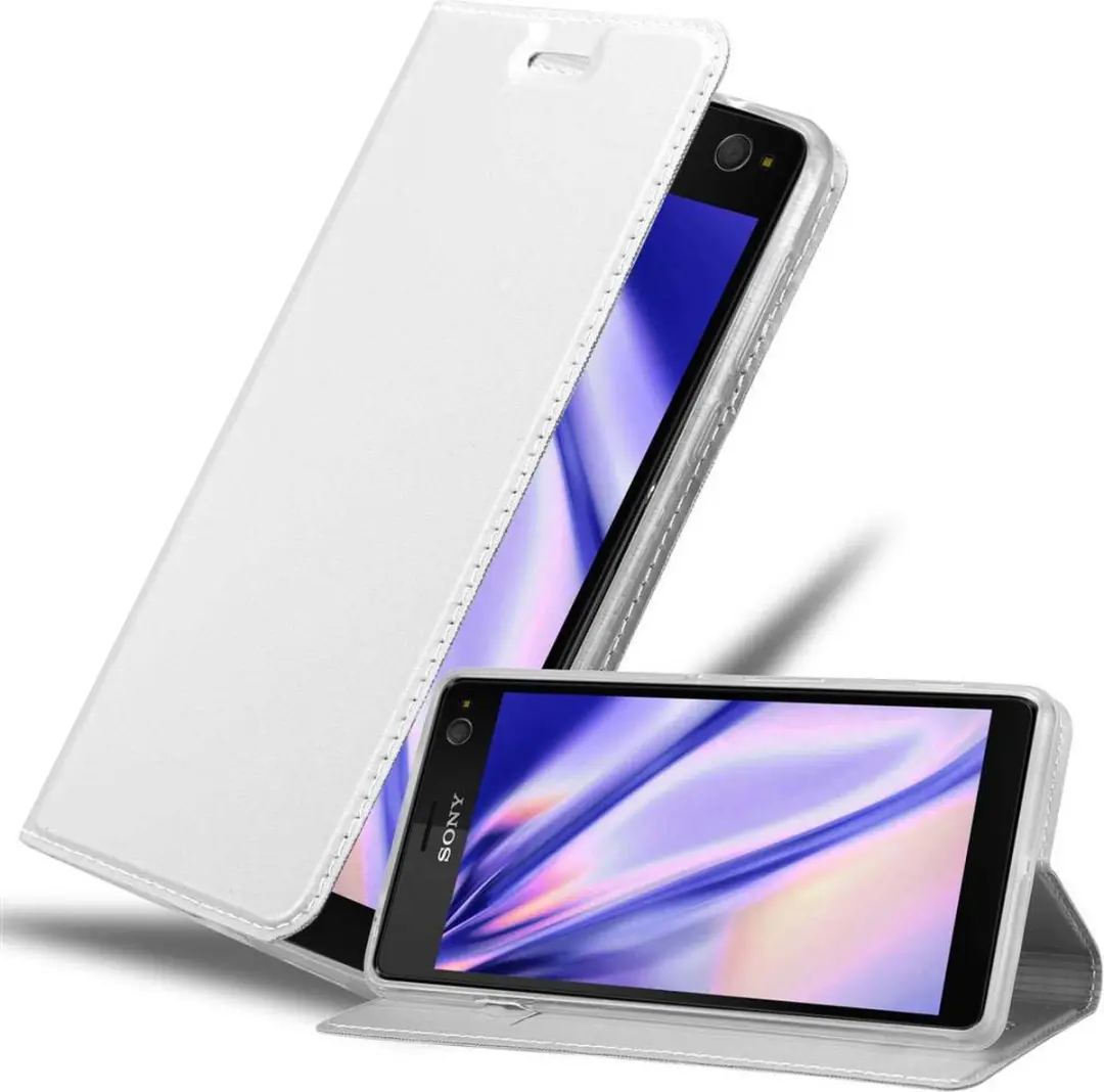 Cadorabo Hoesje geschikt voor Sony Xperia C4 in CLASSY ZILVER