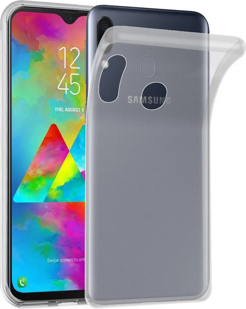 Cadorabo Hoesje geschikt voor Samsung Galaxy M20 in VOLLEDIG TRANSPARANT