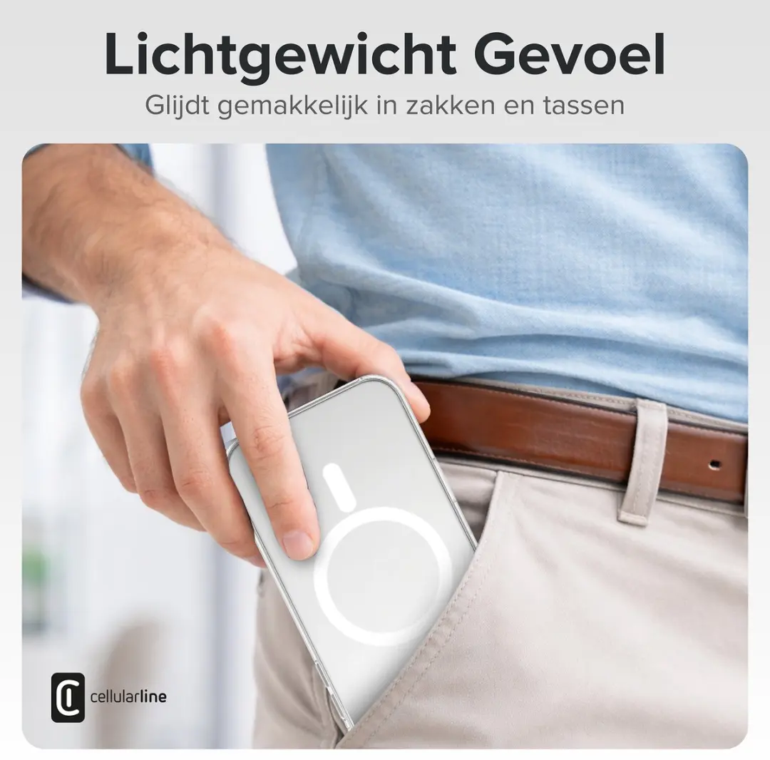 Cellularline Gloss Mag Hoesje iPhone 16 Pro - Transparant - afbeelding 5 van 6