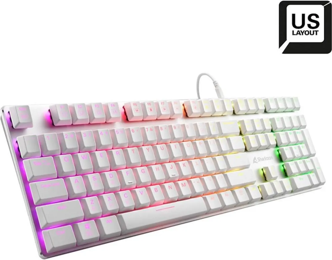 Sharkoon PureWriter RGB Toetsenbord - Wit