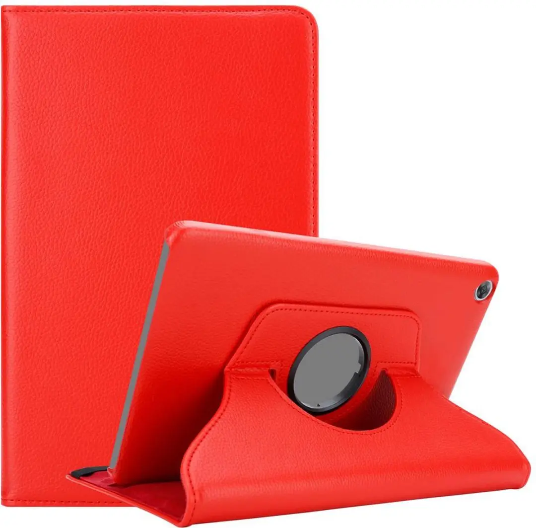 Cadorabo Tablet Hoesje geschikt voor Huawei MediaPad M5 8 (8.4 Zoll) in KLAPROOS ROOD - Beschermhoes ZONDER auto Wake Up, met stand functie en elastische band sluiting Book Case Cover Etui