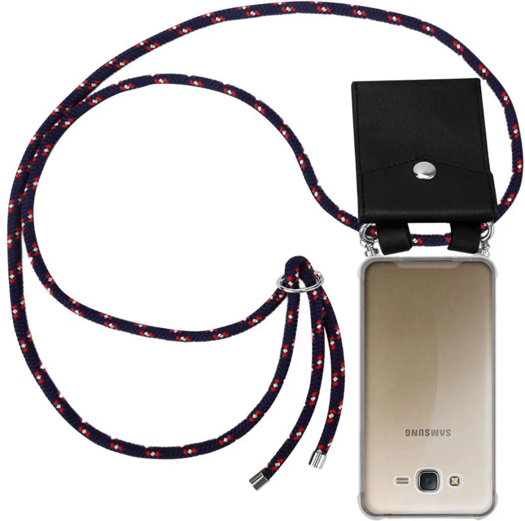 Cadorabo Hoesje geschikt voor Samsung Galaxy J7 2015 in BLAUW ROOD WITTE STIP