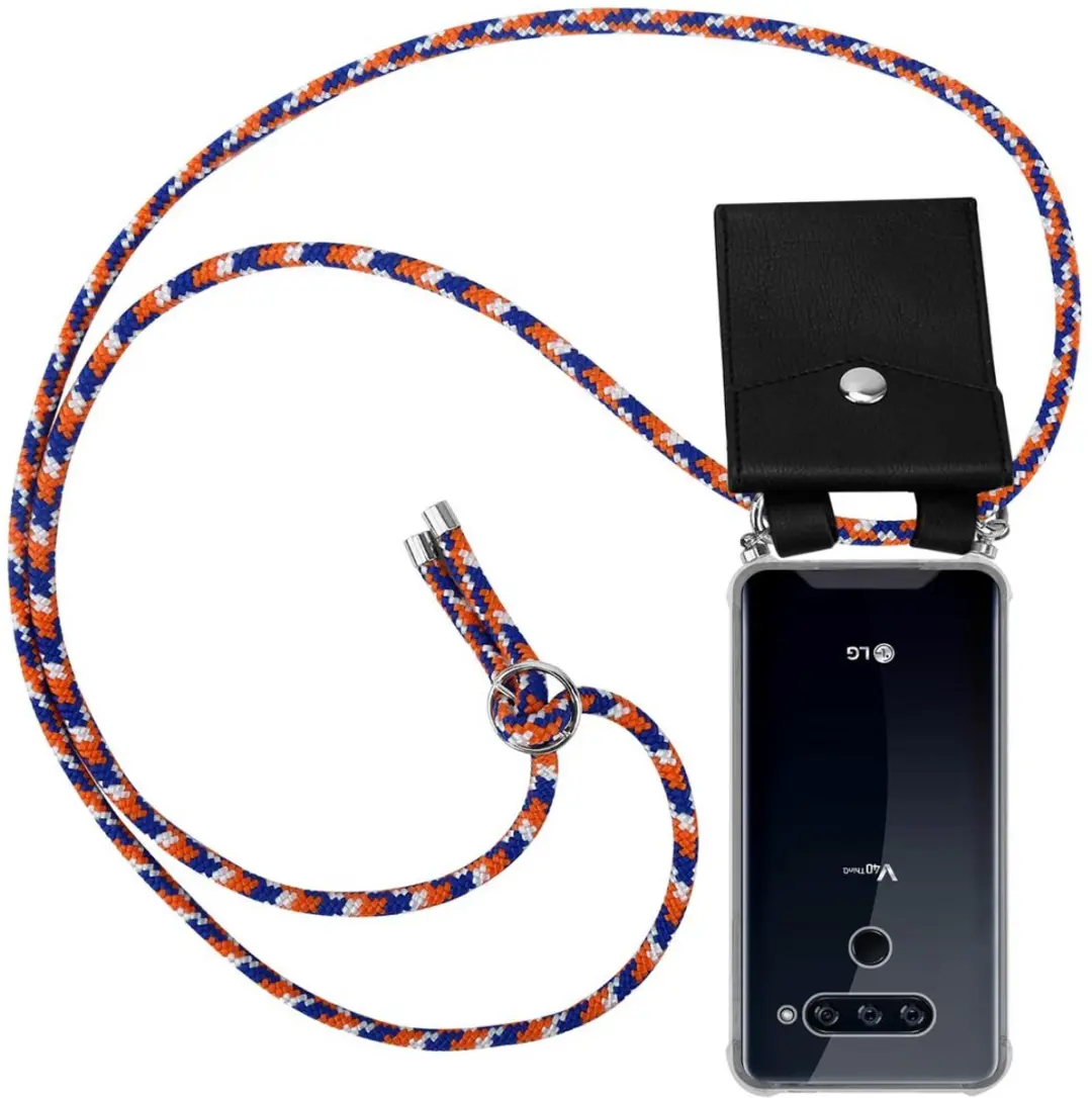 Cadorabo Hoesje geschikt voor LG V40 in ORANJE BLAUW WIT