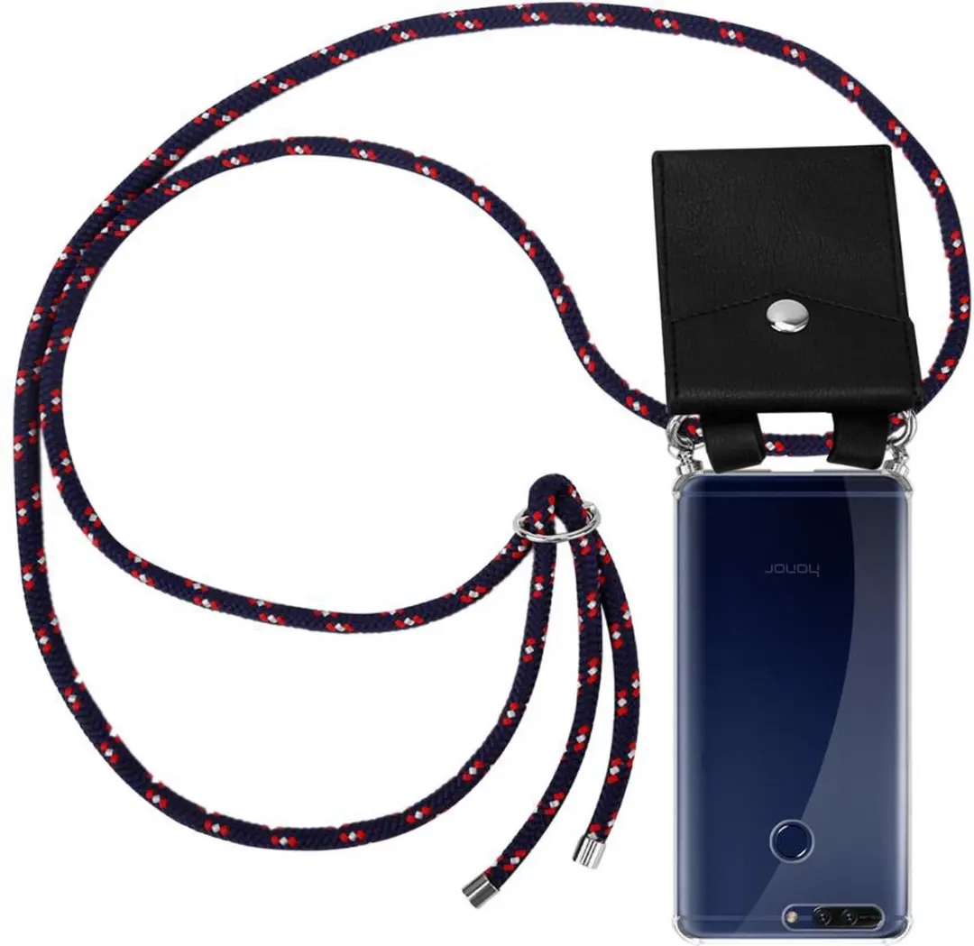 Cadorabo Hoesje geschikt voor Honor 8 PRO in BLAUW ROOD WITTE STIP