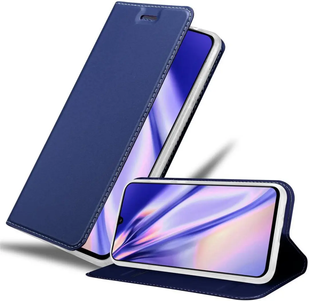 Cadorabo Hoesje geschikt voor Samsung Galaxy A90 5G in CLASSY DONKER BLAUW