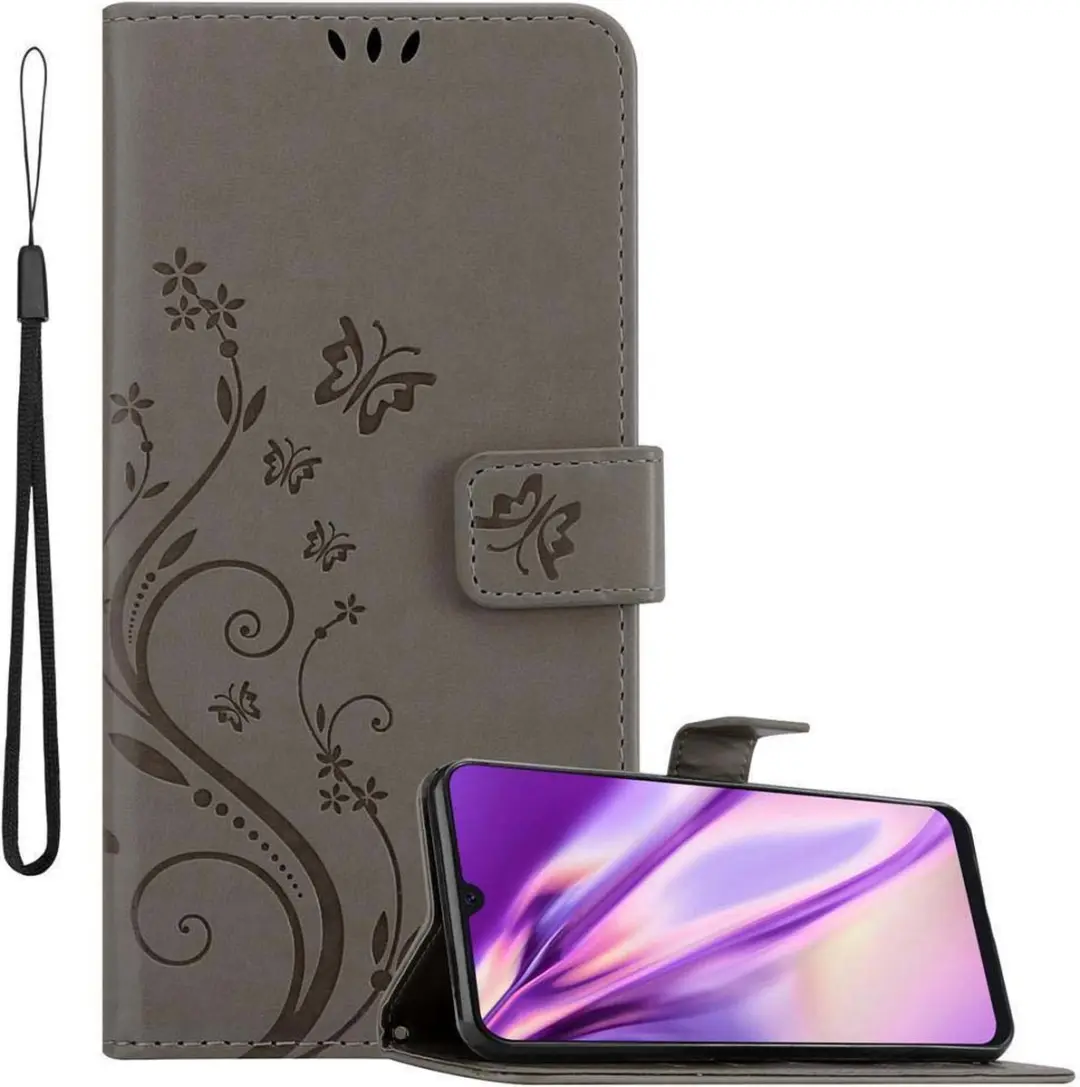 Cadorabo Hoesje geschikt voor Samsung Galaxy A50 4G / A50s / A30s in BLOEMEN GRI