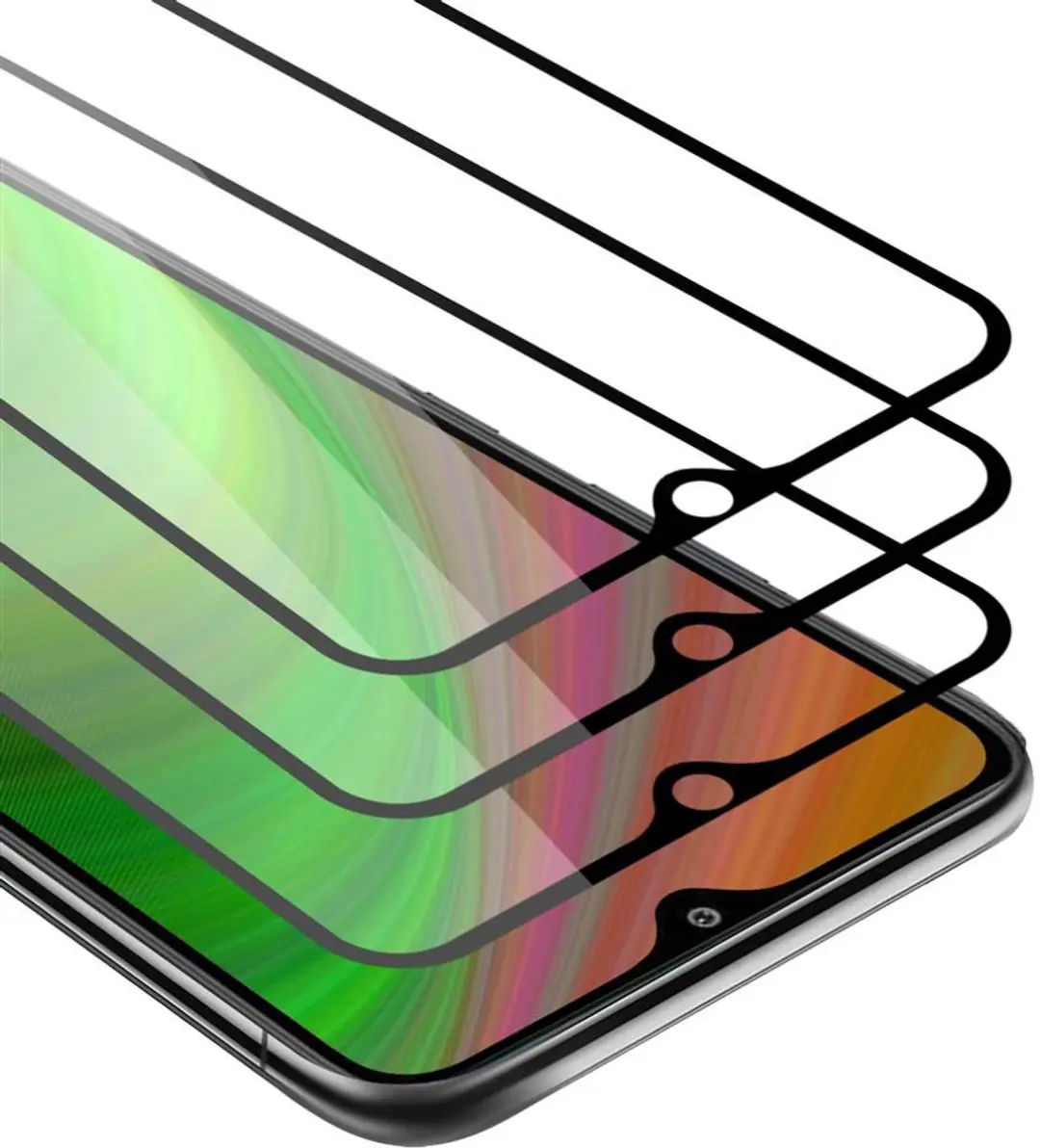 Cadorabo 3x Screenprotector geschikt voor LG K41S Volledig scherm pantserfolie B