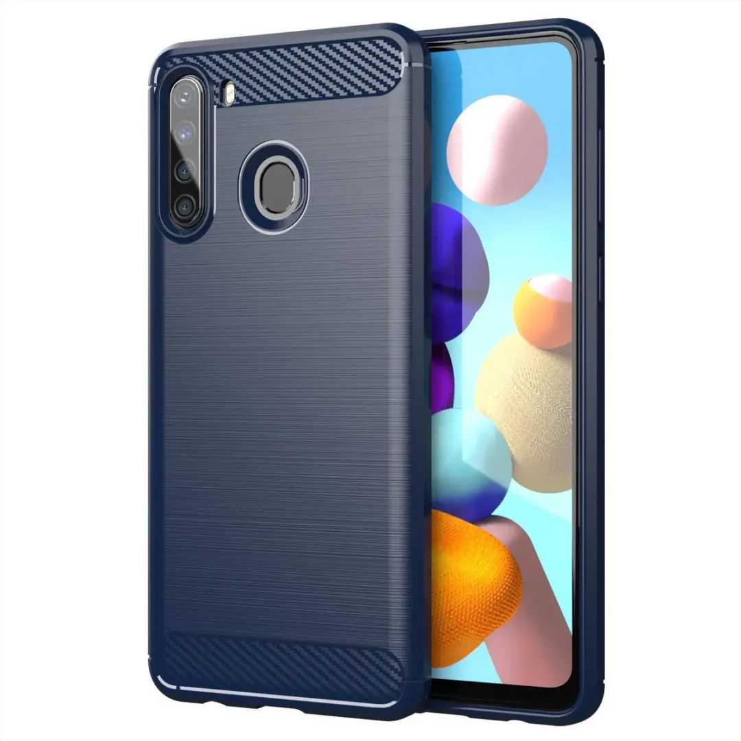 Cadorabo Hoesje geschikt voor Samsung Galaxy A21 in BRUSHED BLAUW