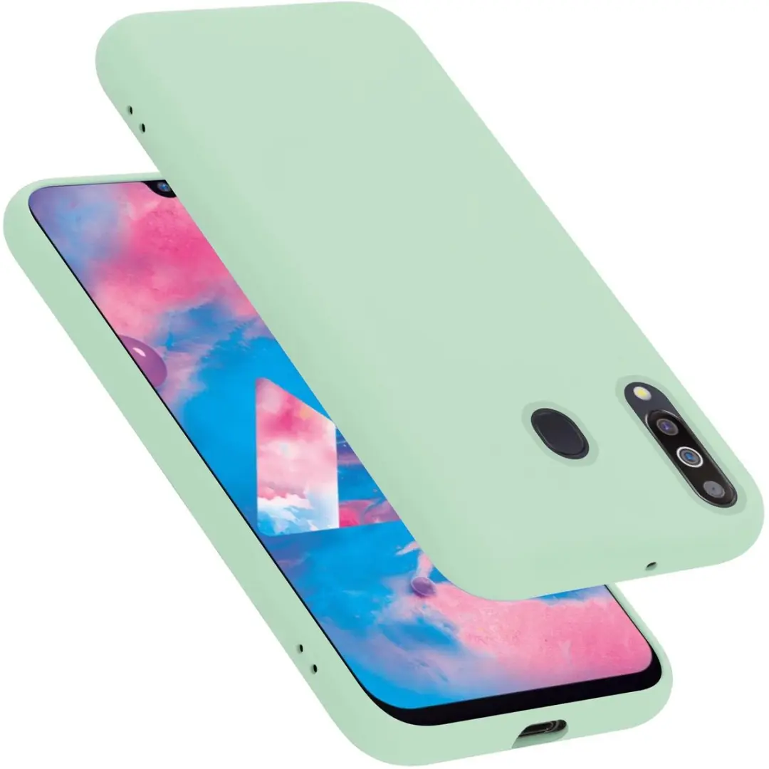 Cadorabo Hoesje geschikt voor Samsung Galaxy M30 / A40s in LIQUID LICHT GROEN