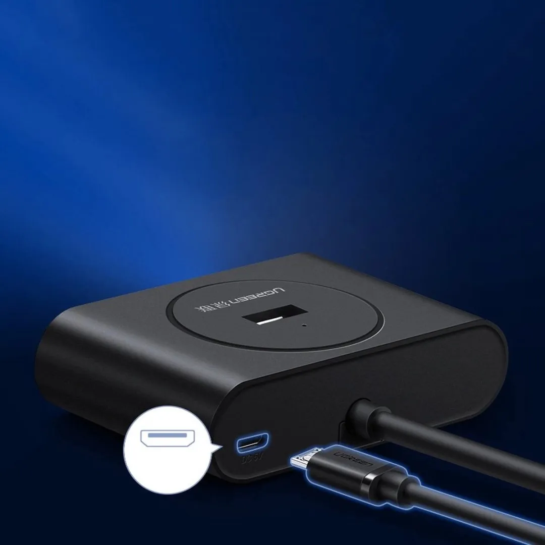 UGREEN UGR-20290 USB 3.2 Hub 4 Poorten - 0,5m Kabel - Zwart