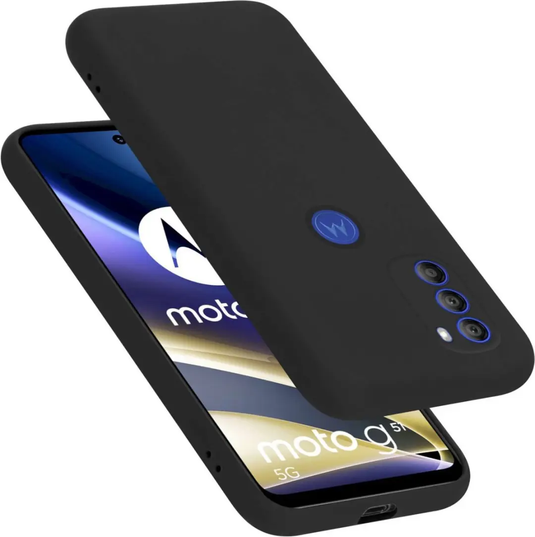 Cadorabo Hoesje geschikt voor Motorola MOTO G51 5G in LIQUID ZWART