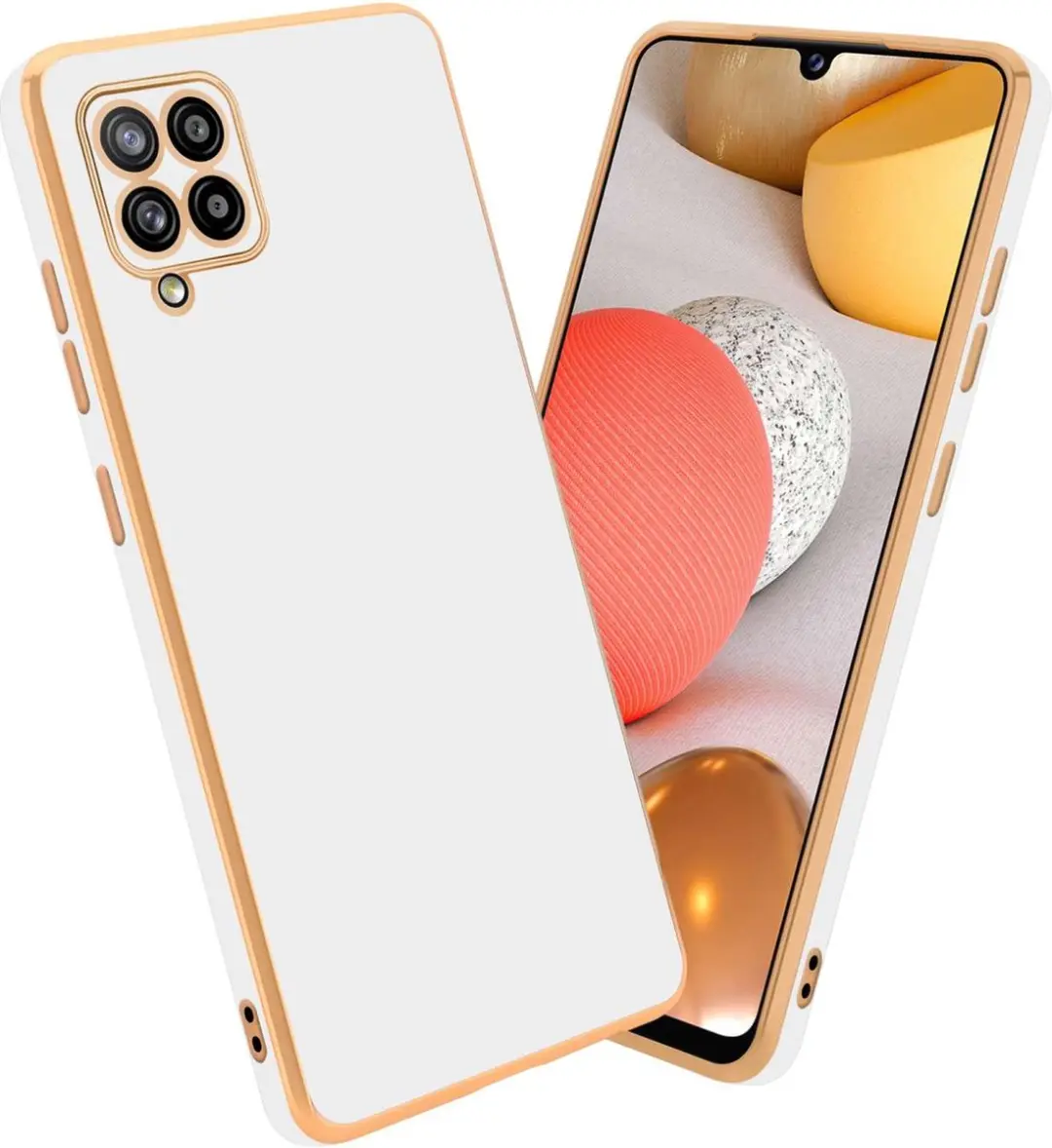 Cadorabo Hoesje geschikt voor Samsung Galaxy A42 5G / M42 5G in Glossy Wit