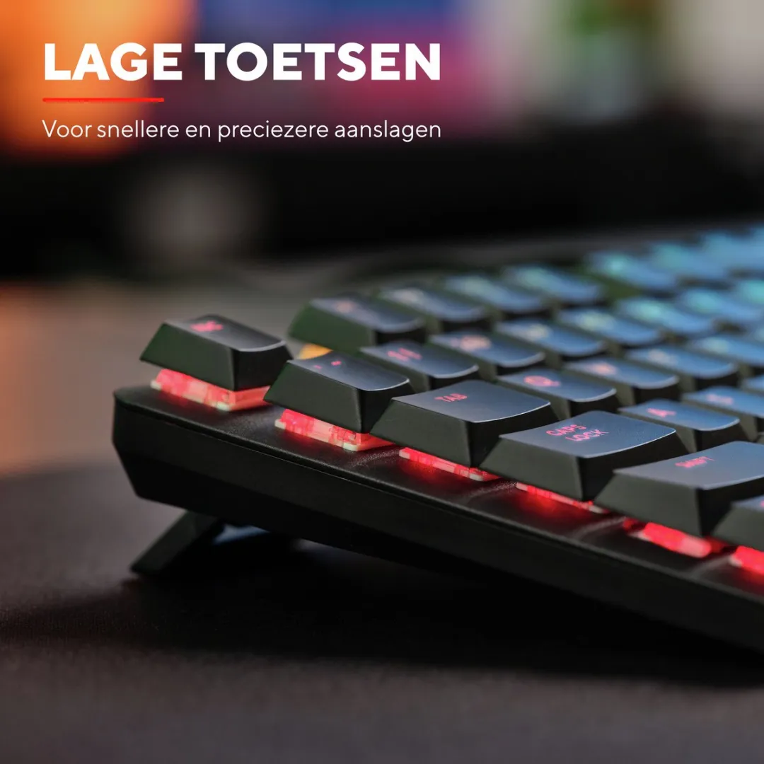 Trust GXT 866 Torix Mechanisch Gamingtoetsenbord - White Switches - PC/PS5