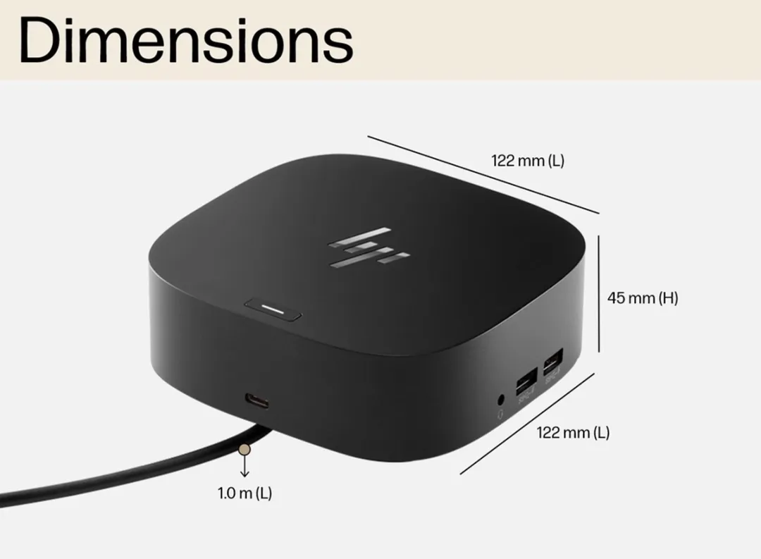 HP 26D32AA USB-C Dock G5 - Laptopdock 100W Thunderbolt - Zwart