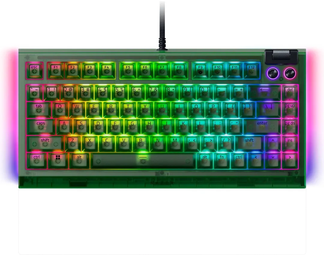 Razer BlackWidow V4 RZ03-05003300-R3M1 Gaming Toetsenbord - 75% - Phantom Green