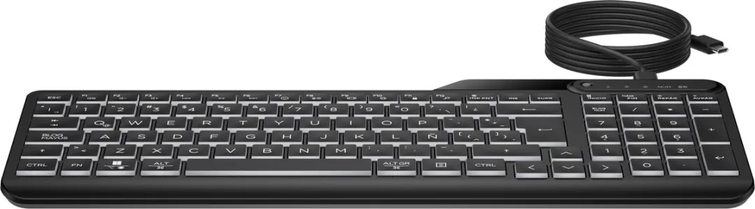 HP 400 Backlit Toetsenbord - QWERTY - 7N7C0AA#ABB - Zwart - afbeelding 6 van 6