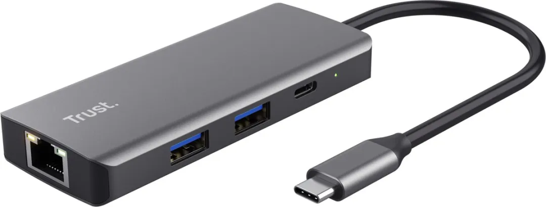 Trust Dalyx USB-C Hub 24968 - 6 Poorten - 4K HDMI & Ethernet - Zilver