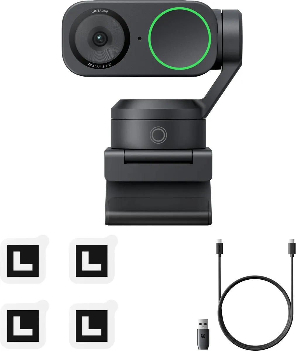 Insta360 – Link 2 - 4K Webcam - Black - AI Tracking