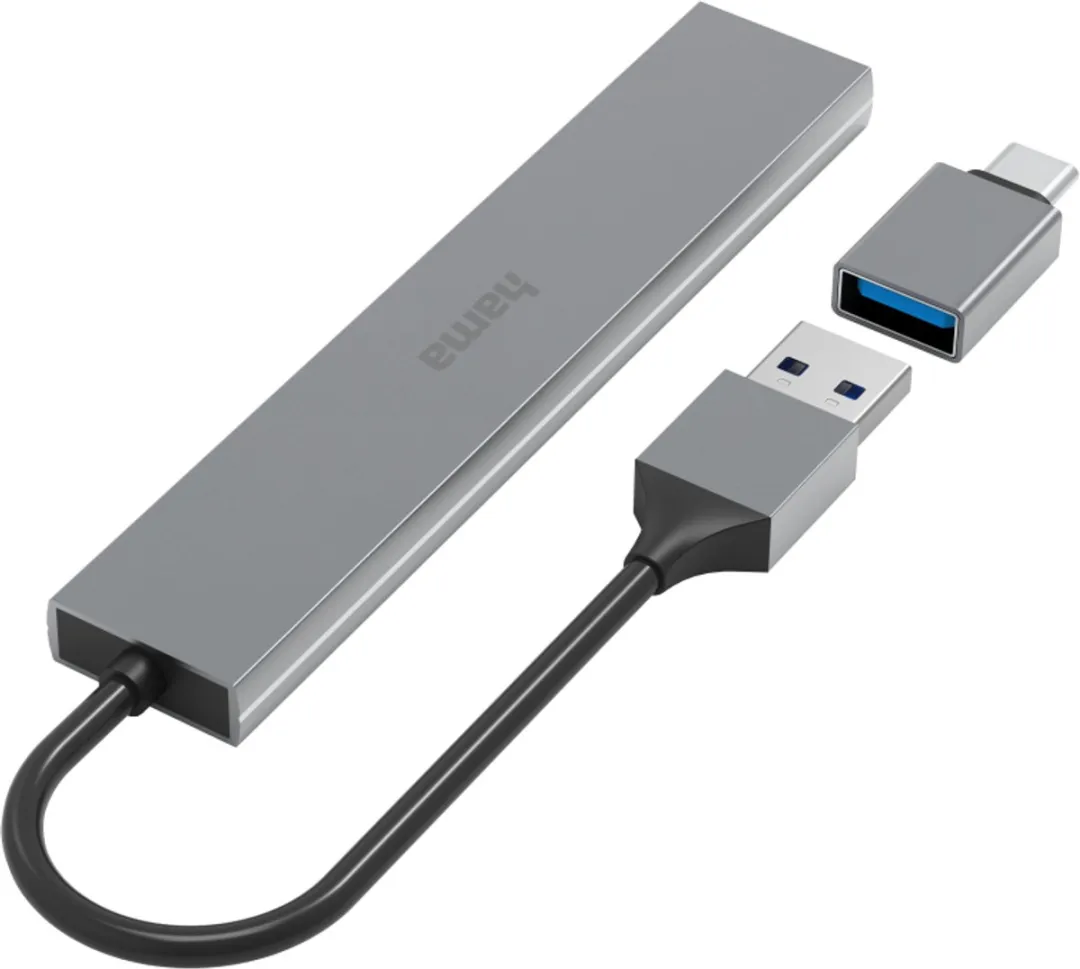 Hama Ultra Slim 00200141 USB-hub 4x USB-A 3.2 - Grijs