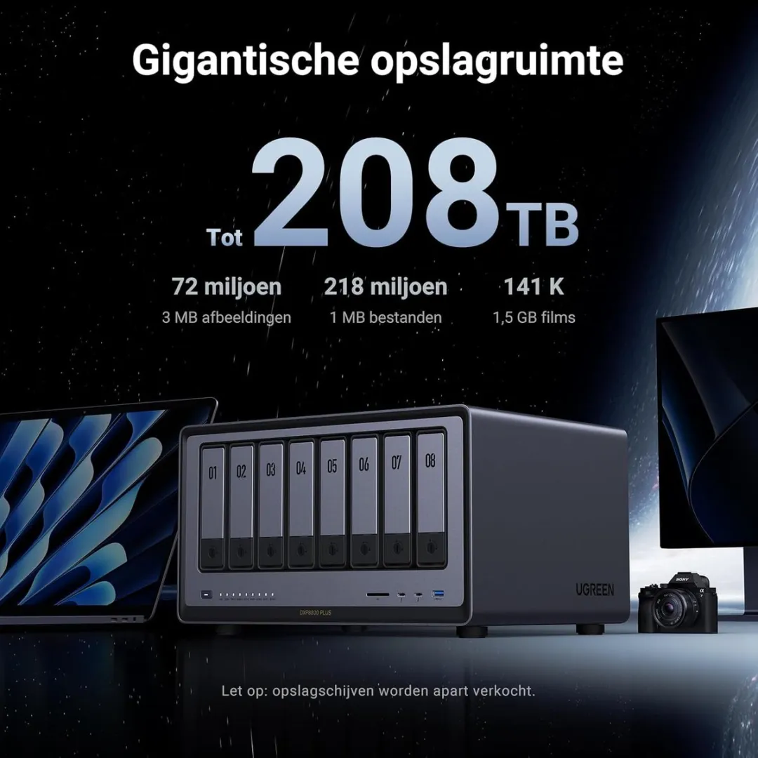 Ugreen NASync DXP8800 Plus NAS - 8-Bay - Intel i5-1235U - 8GB DDR5 - 128GB SSD - afbeelding 6 van 6