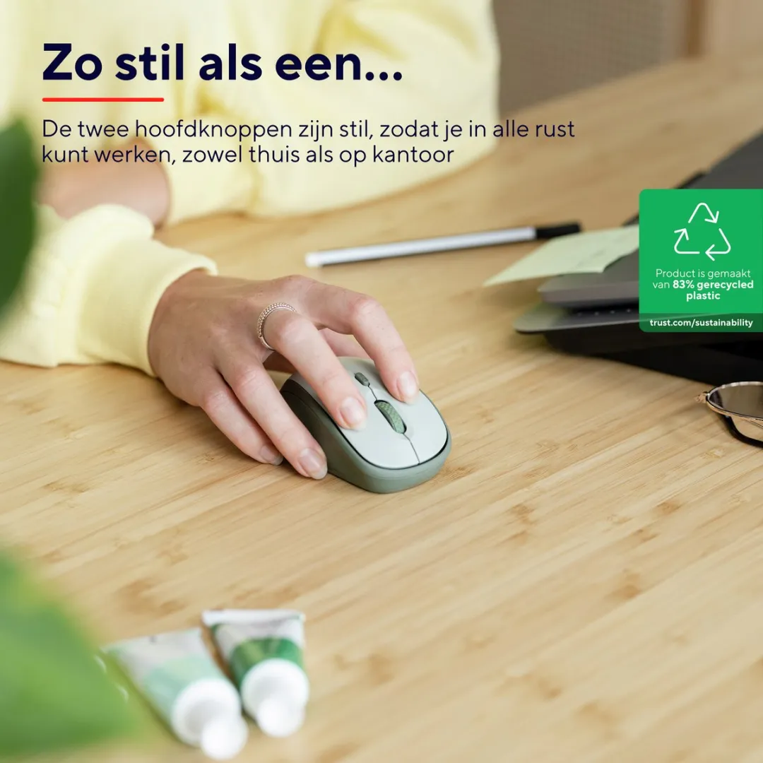 Trust Yvi+ 24552 Draadloze Muis - Groen